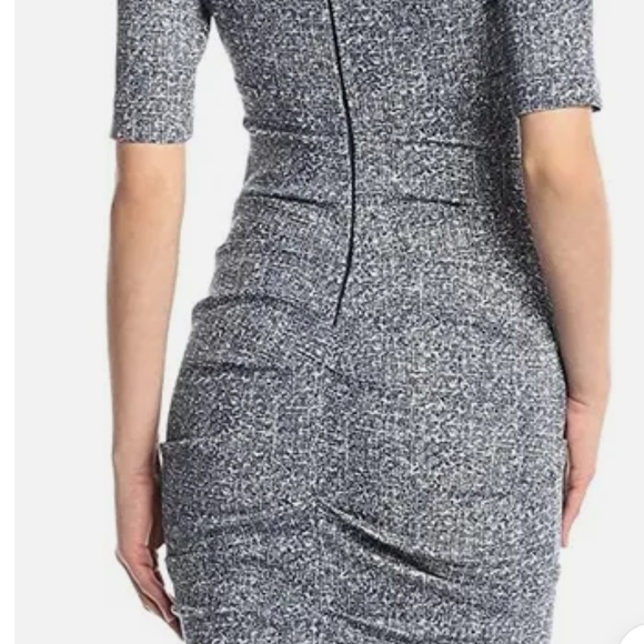 Nicole Miller Short-Sleeve Ruched Printed Ponte Dress - Picture 2 of 7